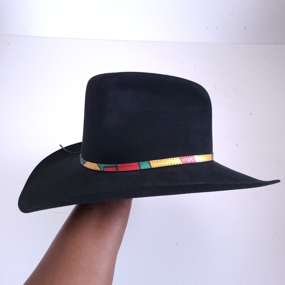 RESISTOL Beaver 4XXXX Black Cowboy Hat Size 7 1/8 - Picture 5 of 12